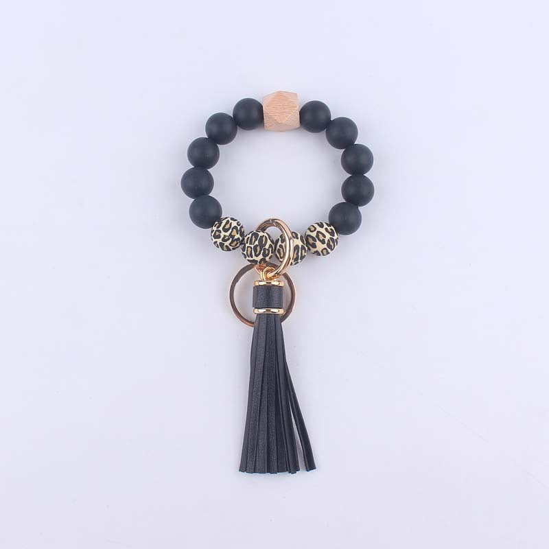 Llaves de muñeca con cuentas de silicona impresas al por mayor